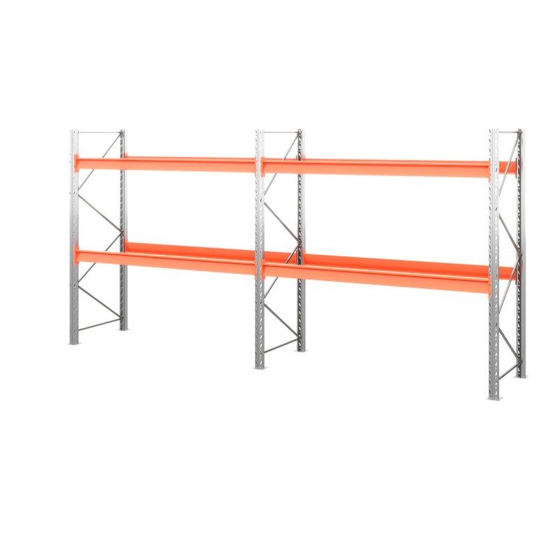 Две секции стеллажа металлического паллетного 2500х1800х1100 мм (100.1.5). Ярусы: пол+2