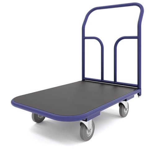 Тележка платформенная с резиновым покрытием ТПР 6 (800x1200 мм, колеса серая резина 200 мм)