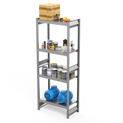 Стеллаж СГ Ультра / СГУ (2500х1200х600 мм) 4 яруса, цинк (СГУ 2512064)