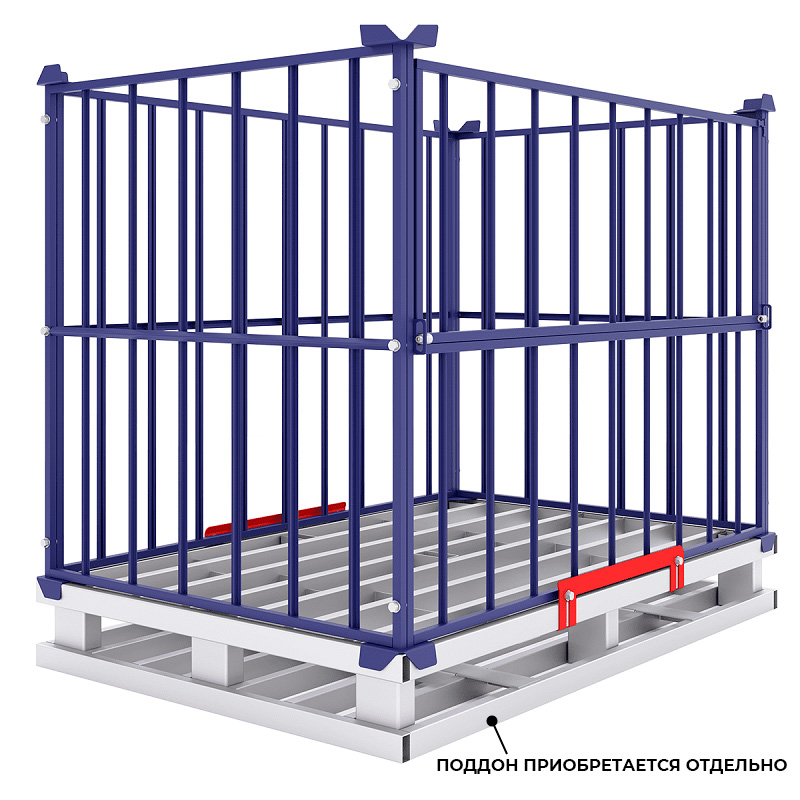 Трубчатое ограждение паллеты (1500 кг, 1200x800x860 мм)