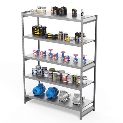 Стеллаж грузовой СГ Ультра (2500х1800х1000 мм) 5 ярусов, цинк (СГУ 2518105)