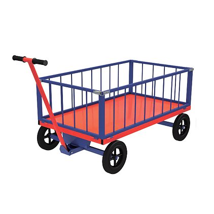 Тележка с поворотной осью ТПОБ 7 Т (г/п 600 кг, 1400x800 мм, колеса литые чугун.обод 250 мм)